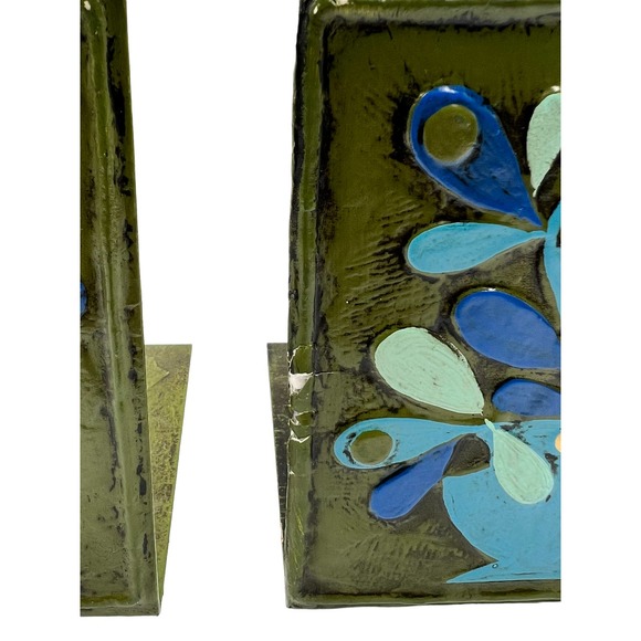 Pair Of Fitz and Floyd Enamel Bookends - Picture 4 of 6